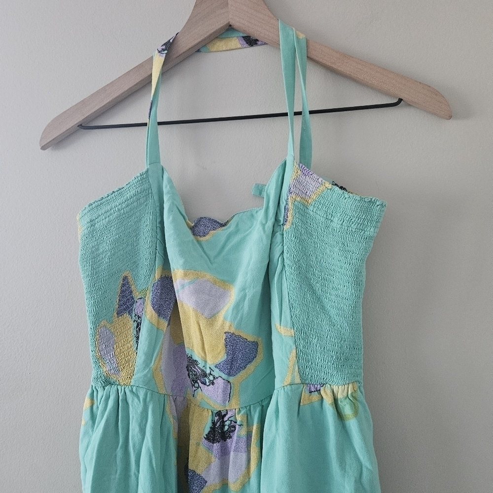 Corey Lynn Calter Aqua Floral Print Midi Dress - Picture 4 of 10